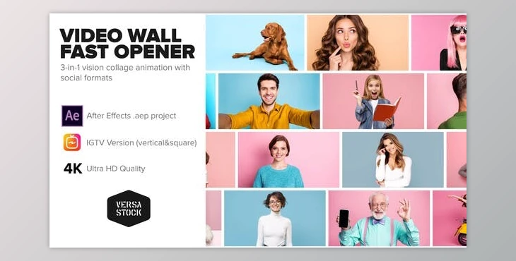 Download Video Wall Fast Opener 4K and Social (Videohive 30384691) - AE Project