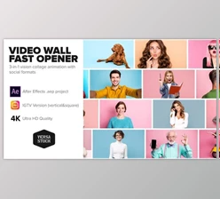 Download Video Wall Fast Opener 4K and Social (Videohive 30384691) - AE Project