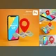 GraphicRiver Smartphone Red GPS Pin Point On Map Mockup Pack