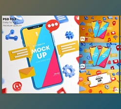 GraphicRiver Social Media Icons Smartphone Mockup Pack