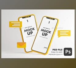 GraphicRiver Messaging Conversation App Smartphone Mockup Set