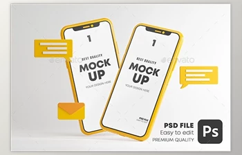 GraphicRiver Messaging Conversation App Smartphone <span class='badge badge-warning'>Mockup</span> <span class='badge badge-warning'>Set</span>