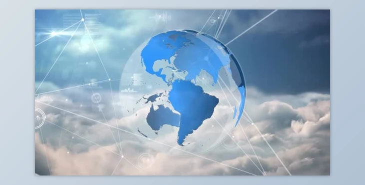 Download Rotating globe with sky background (Videohive 30215636)