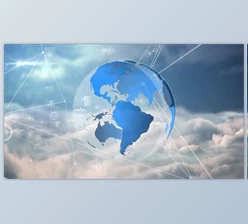 Download Rotating globe with sky background (Videohive 30215636)