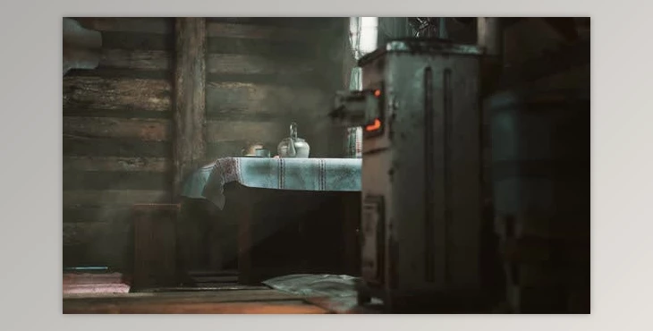 Download Dark Interior of Retro Log House (Videohive 30492548)