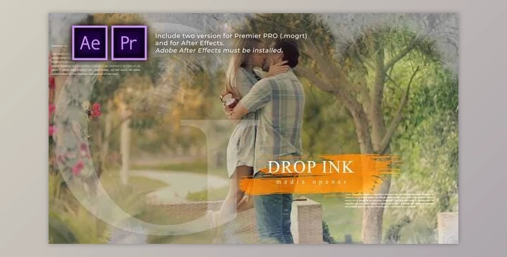 Download Ink Drop Romantic Media Opener (Videohive 30586461) - PR Project