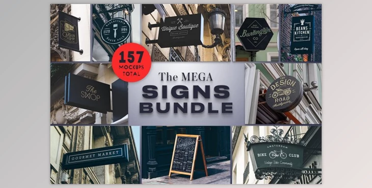 Download The Mega Signs Bundle CreativeMarket-3752319 (JPG, PSD)