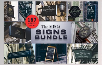 Download The <span class='badge badge-warning'>Mega</span> Signs Bundle CreativeMarket-3752319 (JPG, PSD)