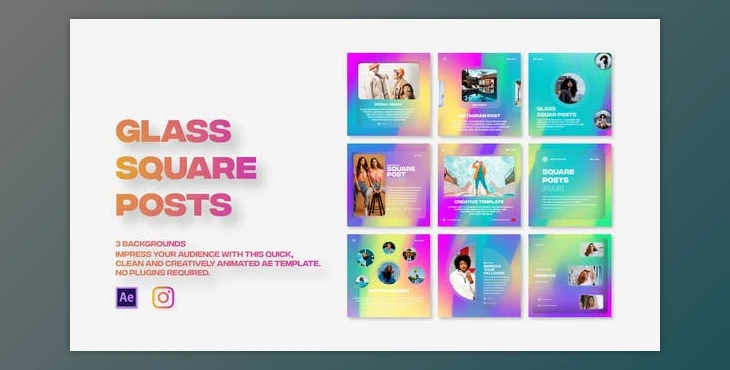 Download Glass Square Posts (Videohive 30268869) - AE Project