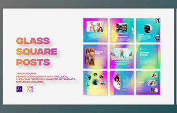Download <span class='badge badge-warning'>Glass</span> Square Posts (Videohive 30268869) - AE Project