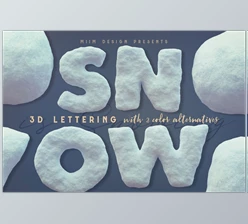 CreativeMarket – Snow – 3D Lettering 2929444