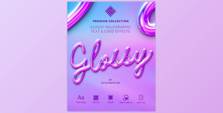 Download Glossy Holographic Text & Logo Effects – Collection GraphicRiver-30636001