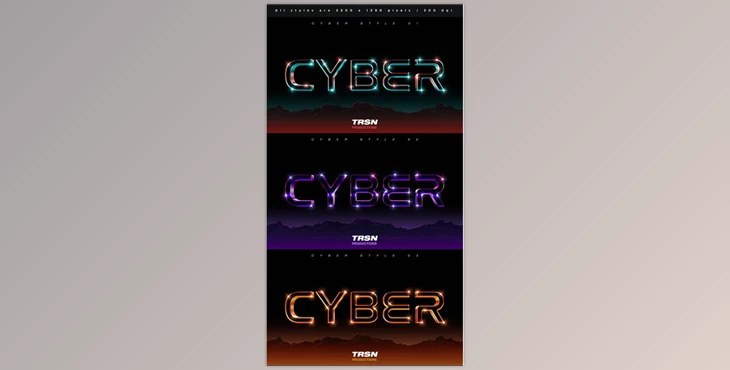 Download Cyber 3D Text Effect Vol 1 GraphicRiver-30015725