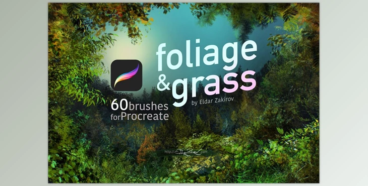 Download 60 Foliage & Grass Procreate brushes CreativeMarket-5760856