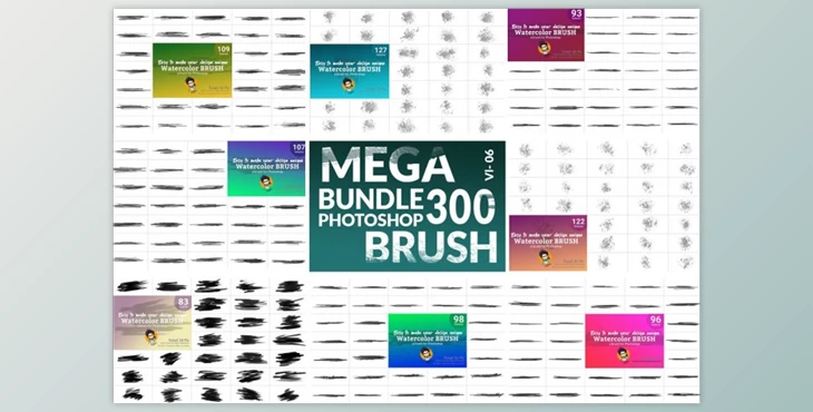 Download Watercolor Brush Bundle Vl 06 CreativeMarket-5750580 (ABR)