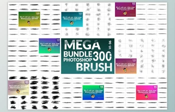 Download Watercolor Brush <span class='badge badge-warning'>Bundle</span> Vl 06 CreativeMarket-5750580 (ABR)