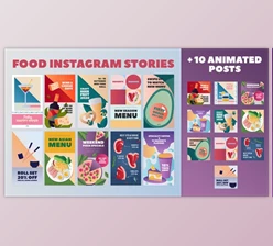 Download Food Instagram Stories and Posts Pack (Videohive 28882543) - PR Project
