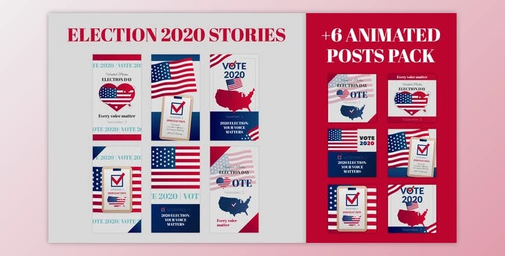 Download Election Stories and Posts Pack (Videohive 29042680) - PR Project