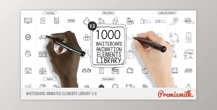 Download Whiteboard Animated Elements Library (Videohive 13745607) - AE Project