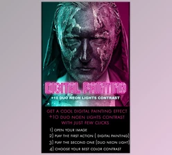 Download Digital Painting + 10 Duo Neon Light Contrast – Photoshop Action GraphicRiver-30220055