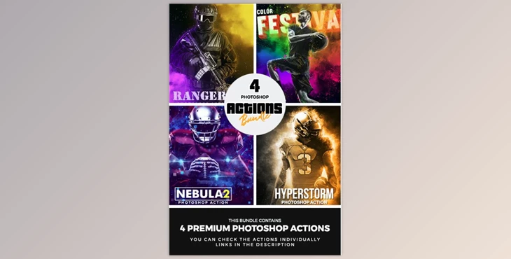 Download 4 Photoshop Actions Bundle – Mar21 GraphicRiver-31010091