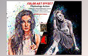Download Color Art <span class='badge badge-warning'>Effect</span> Photoshop Action CreativeMarket-5898461