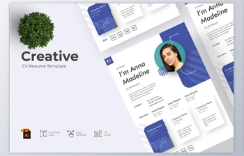 Download <span class='badge badge-warning'>Creative</span> CV Resume Template
