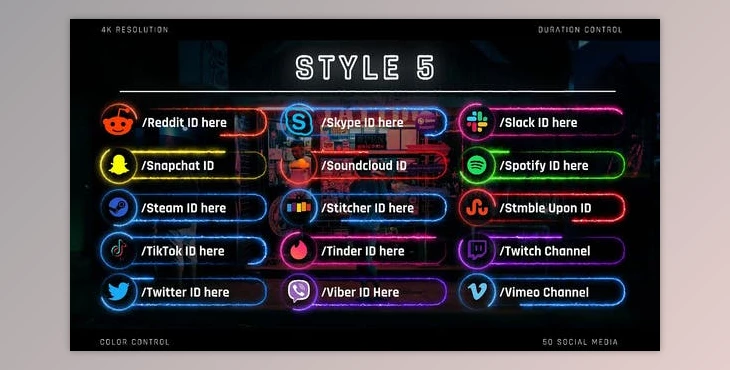 Neon Social Media Lower Thirds (Videohive 28410832)