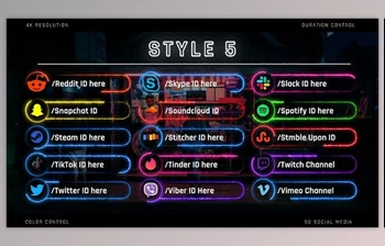 Neon Social <span class='badge badge-warning'>Media</span> Lower Thirds (Videohive 28410832)