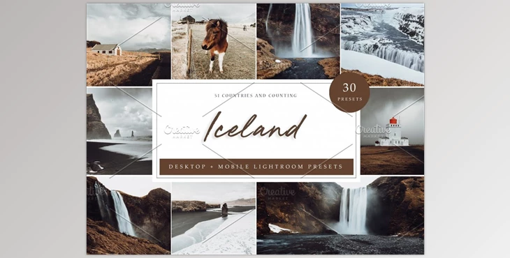 Download 30 x Lightroom Presets, Iceland CreativeMarket-5962569