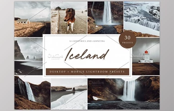 Download 30 x Lightroom Presets, Iceland <span class='badge badge-warning'>CreativeMarket-5962569</span>