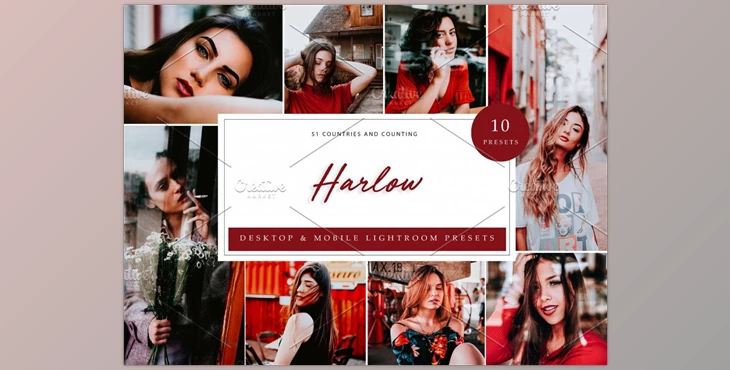 Download 10 x Lightroom Presets, Harlow CreativeMarket-5962562