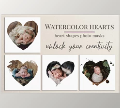 Download Watercolor hearts photo masks CreativeMarket-5804185 (PNG, JPG)