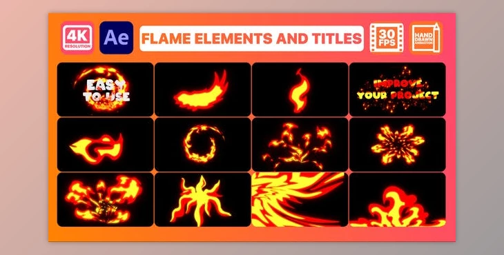 Download Flame Elements And Titles (Videohive 31189603) - AE Project
