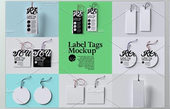Download <span class='badge badge-warning'>Set</span> of Tag Clothing Labels Mockup CreativeMarket-5836432 (PSD)
