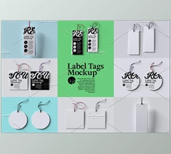 Download Set of Tag Clothing Labels Mockup CreativeMarket-5836432 (PSD)