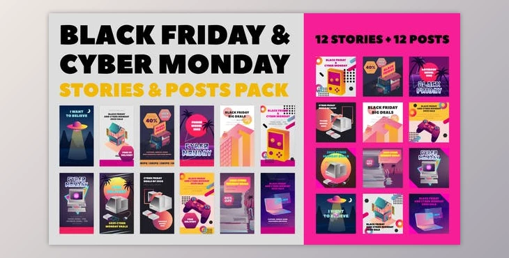 Download Black Friday and Cyber Monday Stories Pack (Videohive 29331807) - PR Project