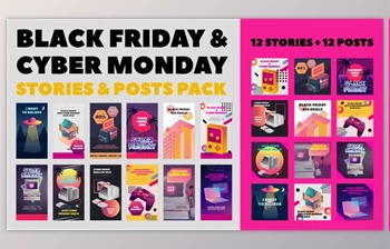 Download Black Friday and <span class='badge badge-warning'>Cyber</span> Monday Stories Pack (Videohive 29331807) - PR Project