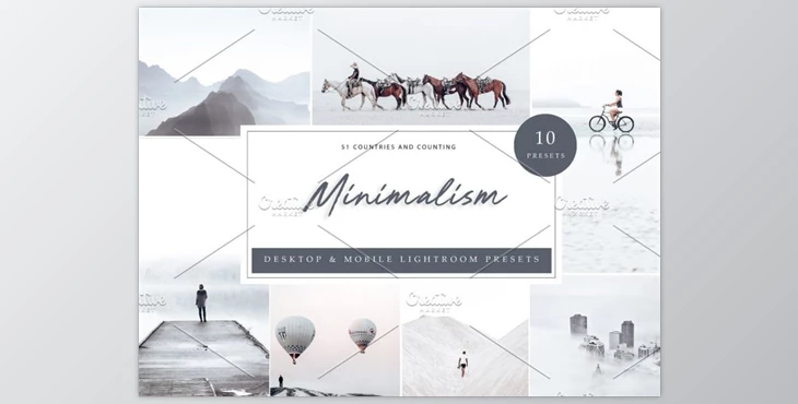 Download 10 x Lightroom Presets, Minimalism CreativeMarket-5962576