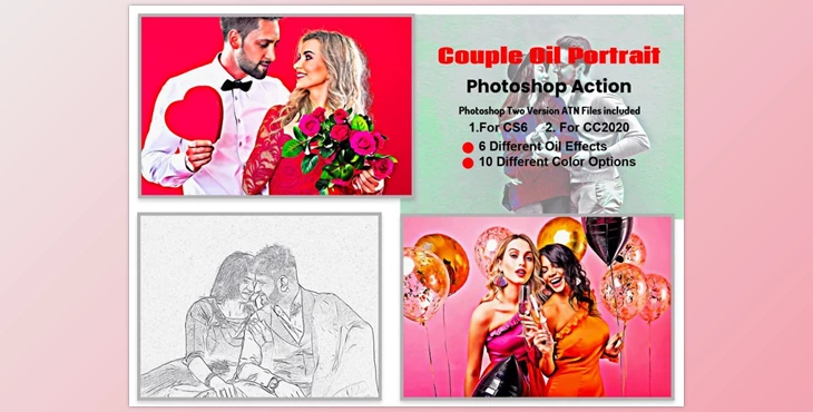 Download Couple Oil Portrait Photoshop Action CreativeMarket-5871930