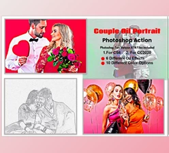 Download Couple Oil Portrait Photoshop Action CreativeMarket-5871930