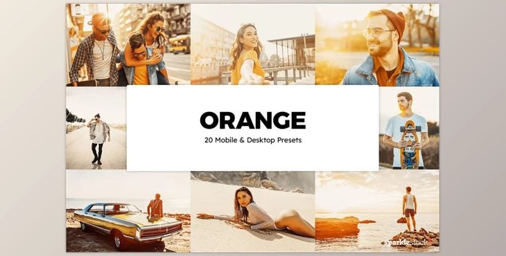 Download 20 Orange Lightroom Presets & LUTs CreativeMarket-5993689 (XMP, DNG, PNG)