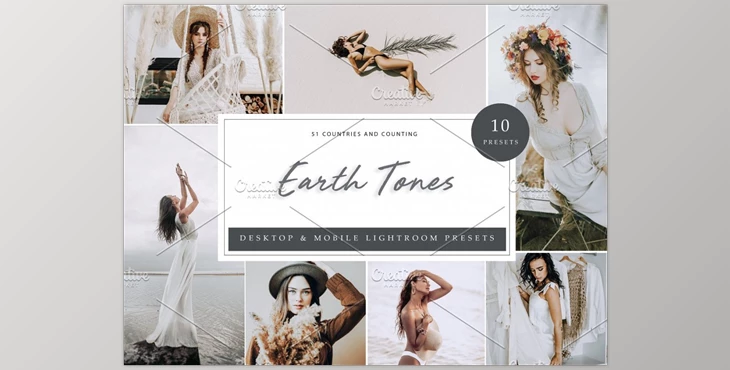 Download 10 x Lightroom Presets, Earth Tones CreativeMarket-5962531