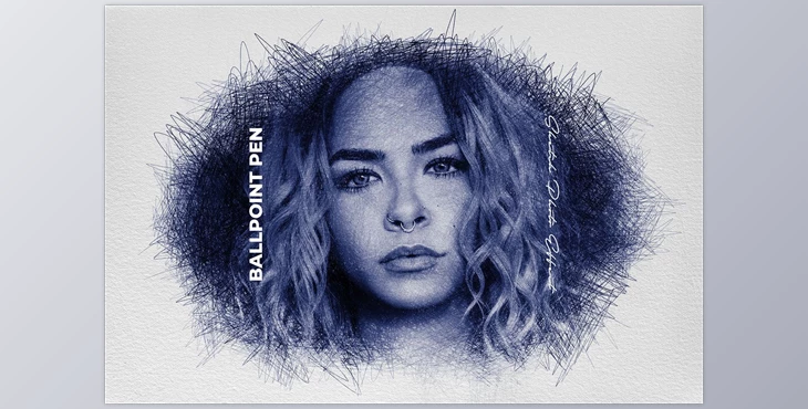 Download Ballpoint Pen Sketch Photo Effect CreativeMarket-5988452 (PSD)