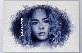 Download Ballpoint Pen Sketch Photo <span class='badge badge-warning'>Effect</span> CreativeMarket-5988452 (PSD)