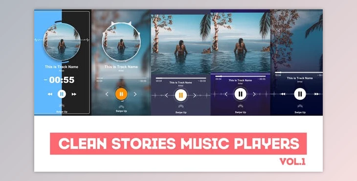Download Clean Stories Music Players (Videohive 24495980) - AE Project