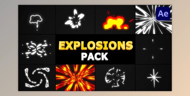 Download Cartoon Explosions Pack | After Effects (Videohive 31259681) - AE Project