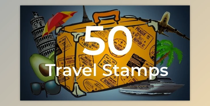 Download 50 Travel Stamps (Videohive 23673412) - AE Project