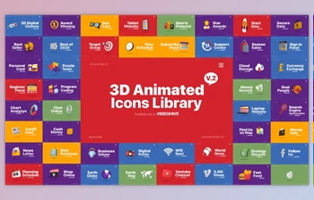 3D Animated Icons <span class='badge badge-warning'>Library</span> (Videohive 25620968)