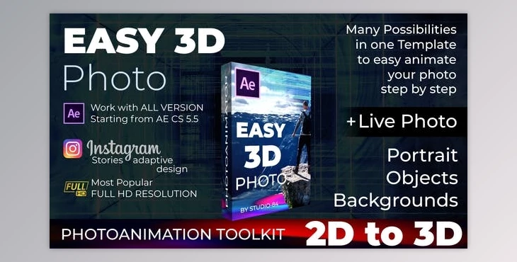 Download Photo animator - Easy 3D Photo (Videohive 23767088) - AE Project